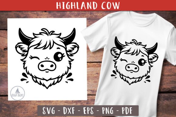 Baby Highland Cow Svg Funny Cow for Crafts and Graphics