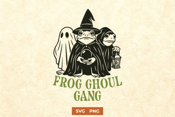 Frog Ghoul Gang Graphics for Halloween Crafts