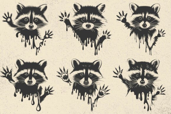 Fun Raccoon Graphics for Crafts