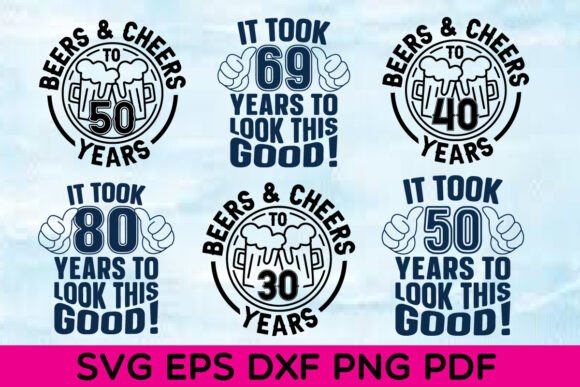Funny Birthday Svg Bundle for 50th Birthday Graphics