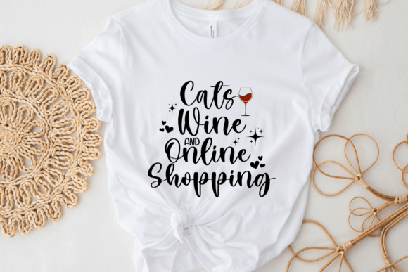 Funny Cat SVG for Shirts, Cats Wine SVG Graphics