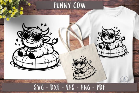 Funny Highland Cow Svg for Embroidery Projects