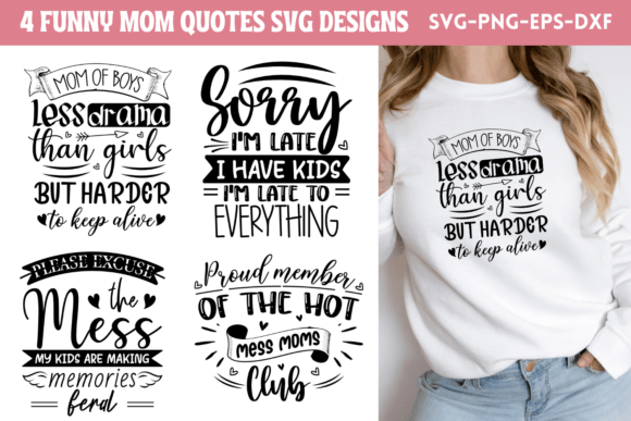 Funny Mom SVG Bundle for Crafts and Graphics