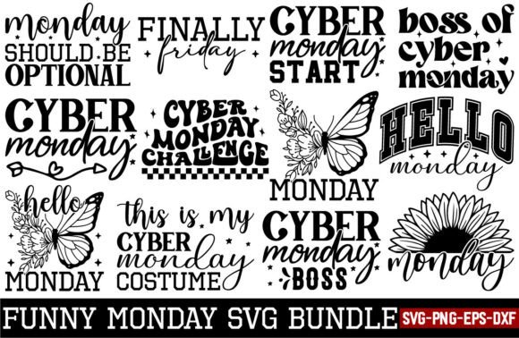 Funny Monday Svg Bundle for Crafts and Graphics