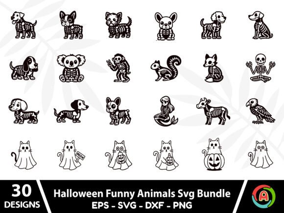 Halloween Funny Animals Graphics for Crafts