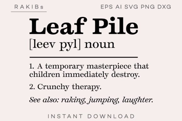 Leaf Pile Funny Definition Graphics for Creative Publishers