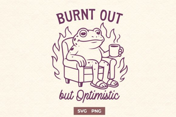 Optimistic Frog Graphics for Crafts