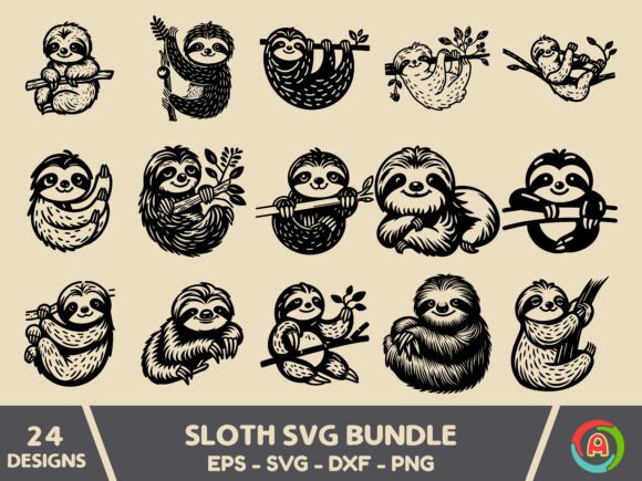 Sloth SVG Bundle for Crafts and Graphics