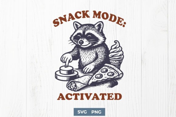 Snack Mode Activated SVG Raccoon Graphic